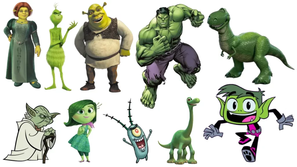 Green Cartoon Characters